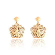 91281 Boucles d&#39;oreilles pendantes en acier inoxydable couleur or 18 carats avec motifs de xuping